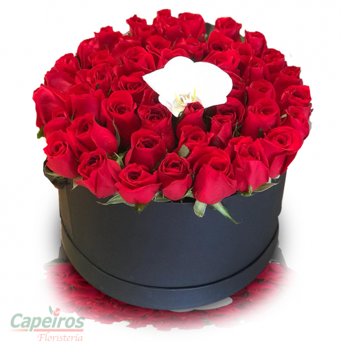 Caja de Rosas y Orquídea