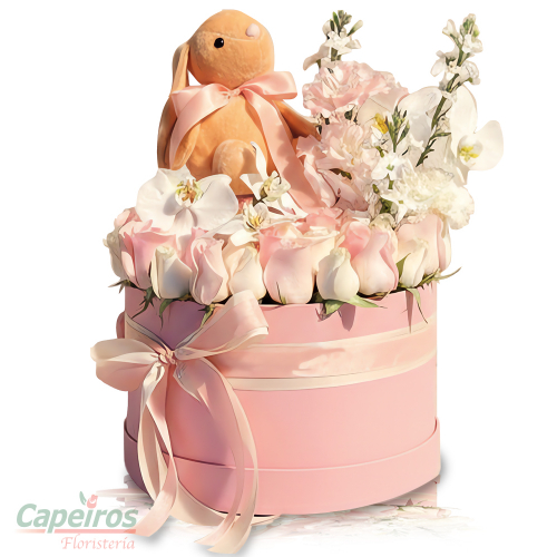 Caja Rosas y Peluche