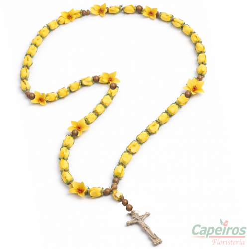 Rosario Amarillo con Rosas y Orquídeas